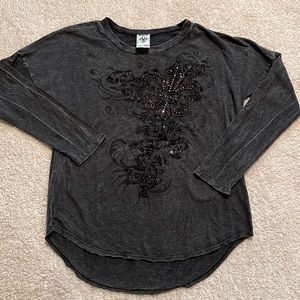 Vocal long sleeve sweatshirt size XL gray bling